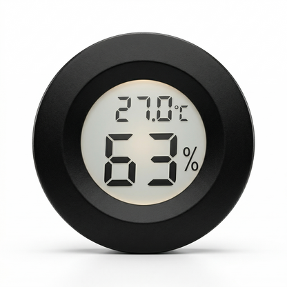 Hygromètre thermomètre LCD noir rond terrarium reptile température humidité 
