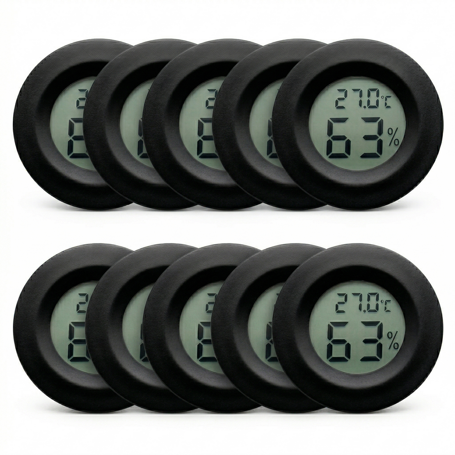 Pack 10 hygromètres thermomètres LCD noir terrarium reptile 