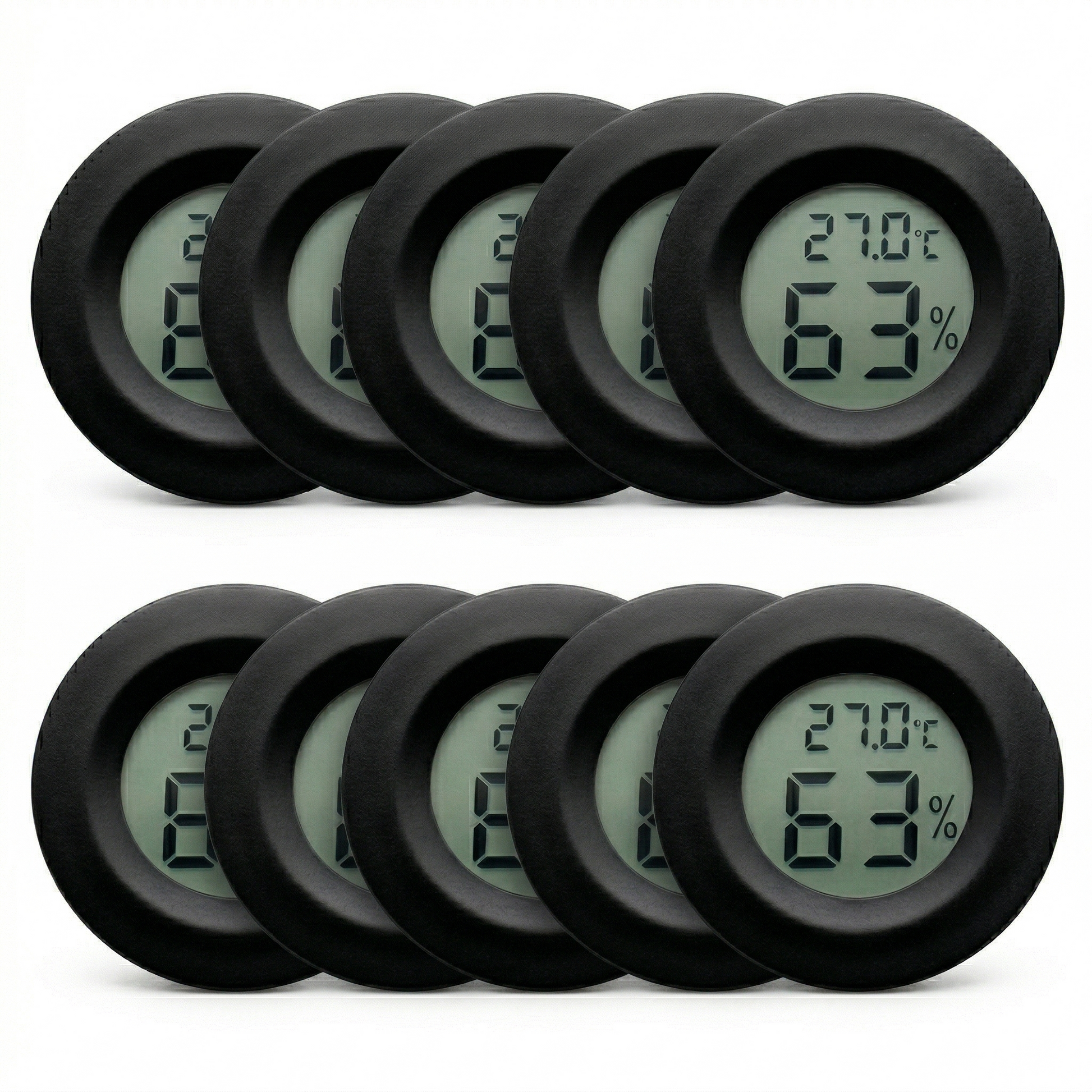 Pack 10 hygromètres thermomètres LCD noir terrarium reptile 