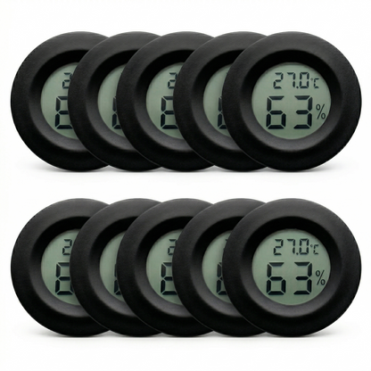 Pack 10 hygromètres thermomètres LCD noir terrarium reptile 