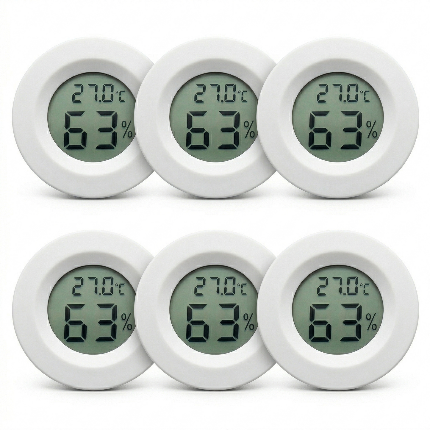  Pack 6 hygromètres thermomètres LCD blanc terrarium reptile 
