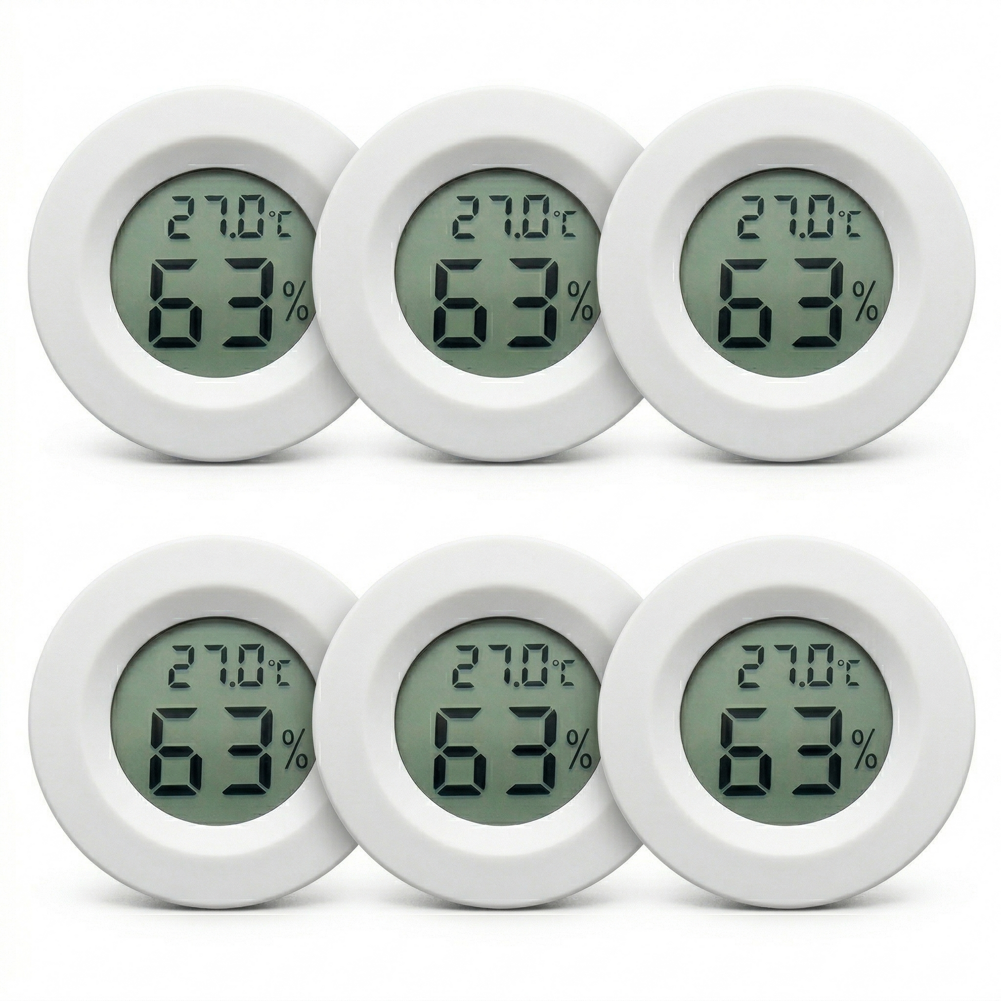  Pack 6 hygromètres thermomètres LCD blanc terrarium reptile 