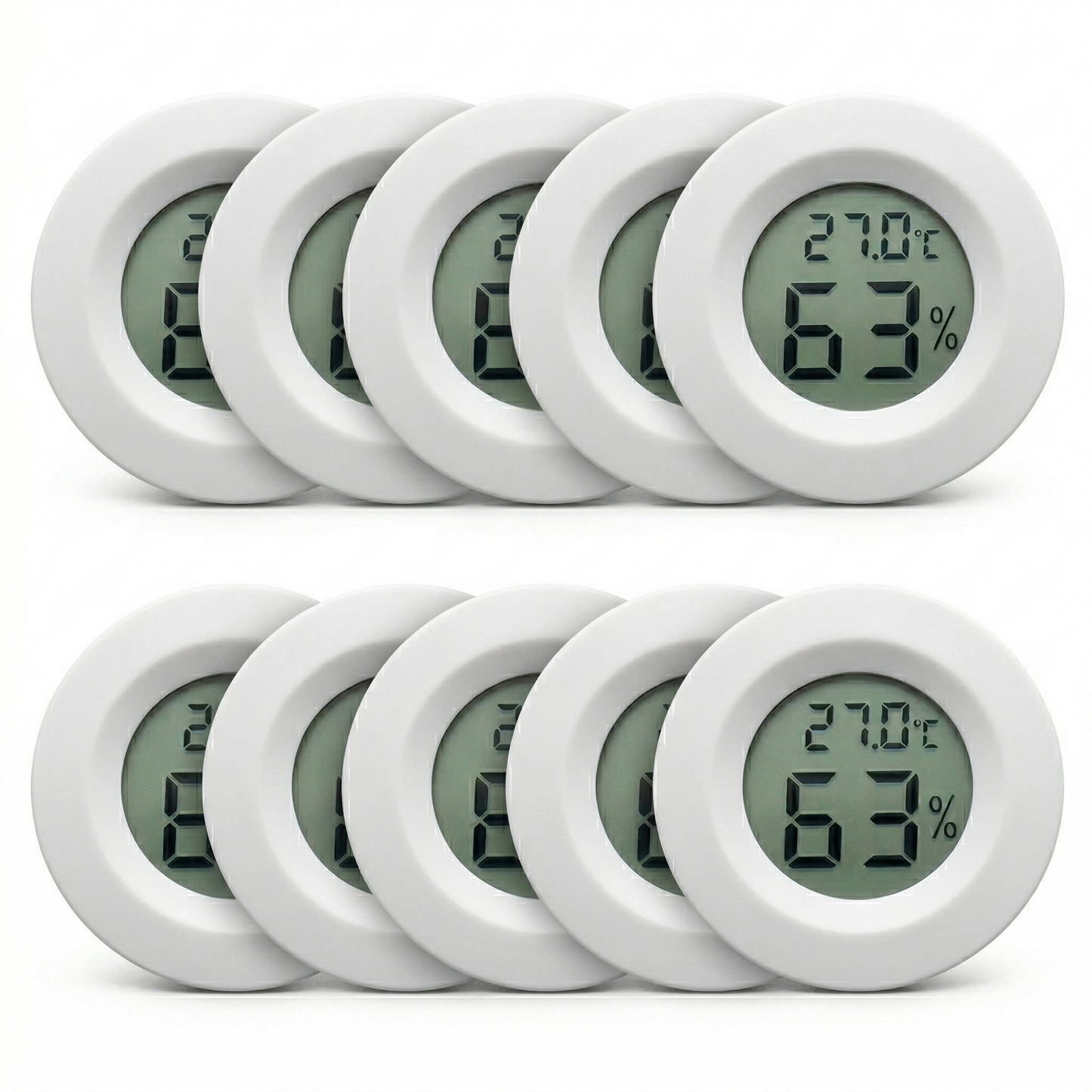 Pack 8 hygromètres thermomètres LCD blanc terrarium reptile 