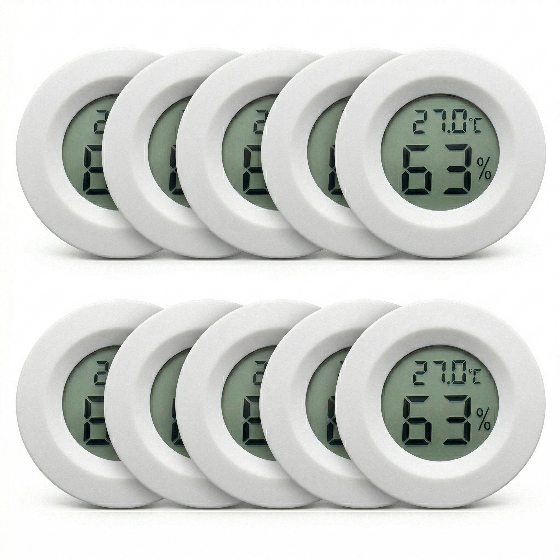 Pack 8 hygromètres thermomètres LCD blanc terrarium reptile 