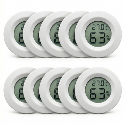 Pack 8 hygromètres thermomètres LCD blanc terrarium reptile 